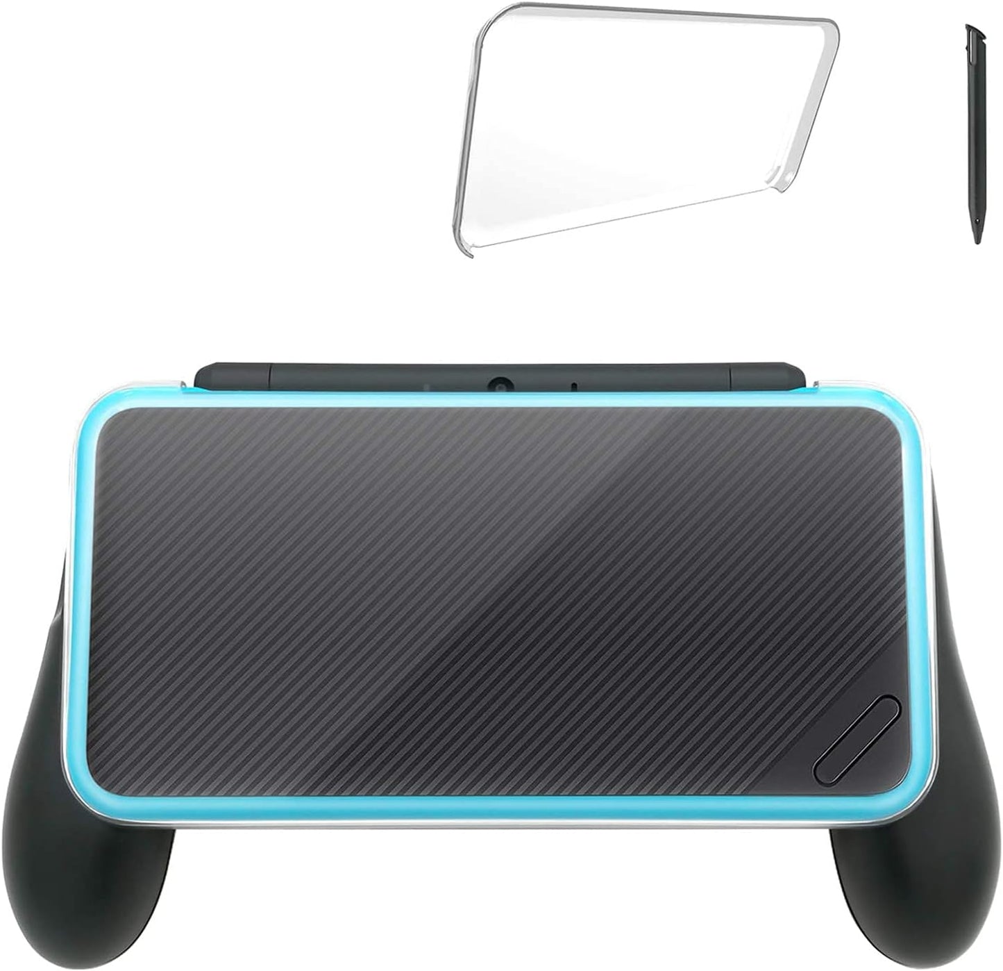 FYOUNG Hand Grip Compatible with Nintendo 2DS XL with 1 Stylus and 1 Clear Case Compatible with Nintendo 2DS XL