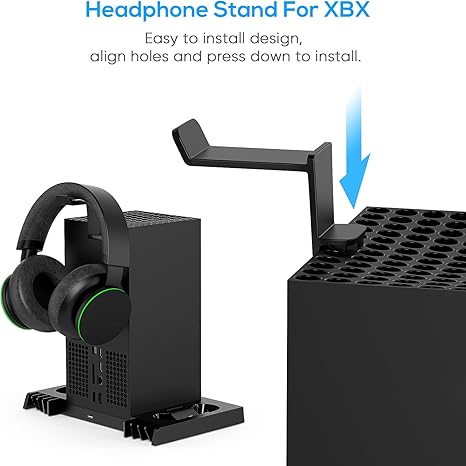 FYOUNG Upgraded Vertical Cooling Stand for Xbox Series X with Controller Charger Station Dock