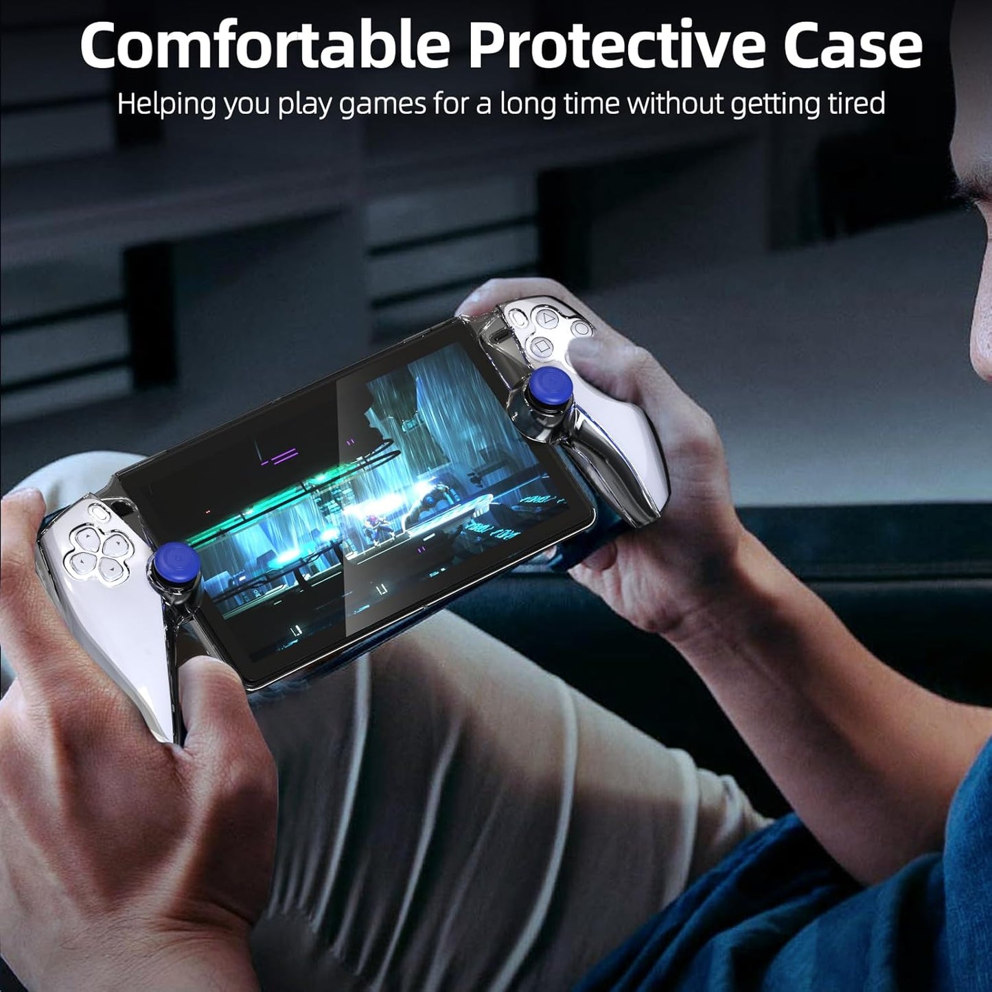 FYOUNG Upgraded Protective Cover Case for PlayStation Portal with Tempered Glass Screen Protector