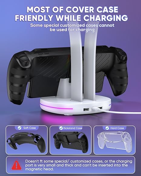 FYOUNG Gaming Headset Holder with Charging Dock Station for Playstation Portal