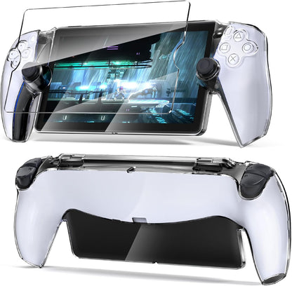 FYOUNG Upgraded Protective Cover Case for PlayStation Portal with Tempered Glass Screen Protector