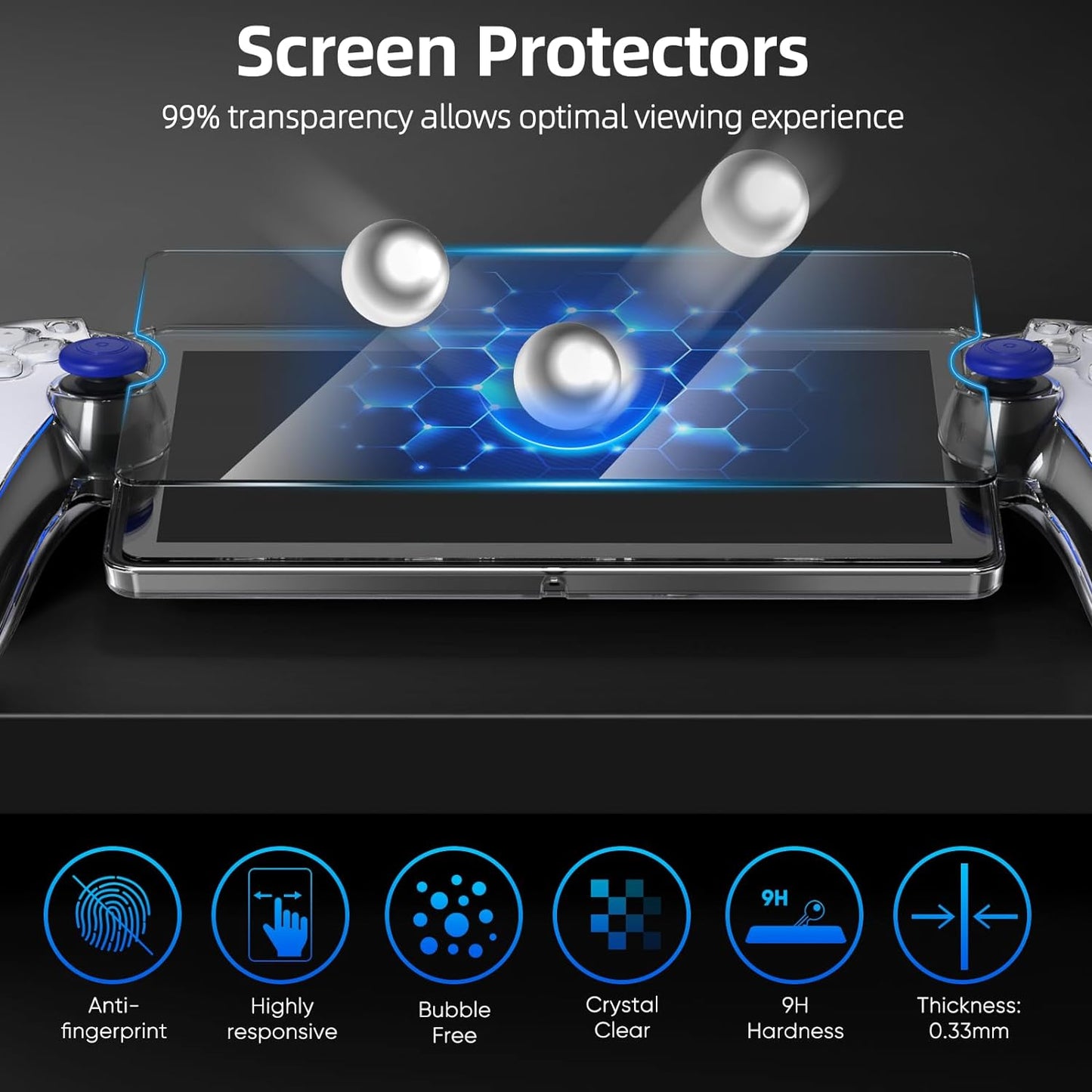 FYOUNG Upgraded Protective Cover Case for PlayStation Portal with Tempered Glass Screen Protector