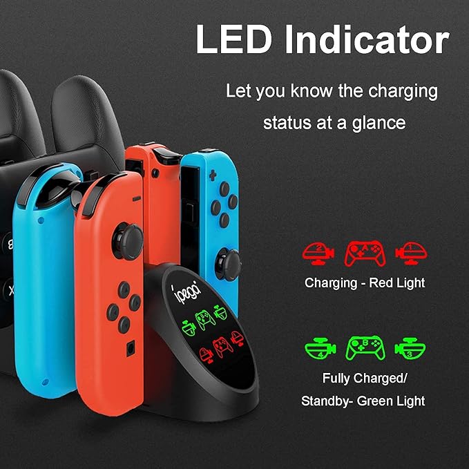 FYOUNG Charger Station for Switch/Switch OLED Model Joy Con and for Switch Pro Controllers Charging Dock